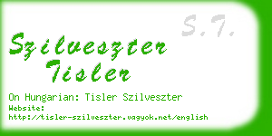 szilveszter tisler business card